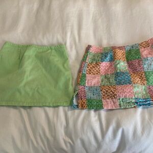 Vineyard vines lot of two girls skirts skorts green patchwork plaid size 10